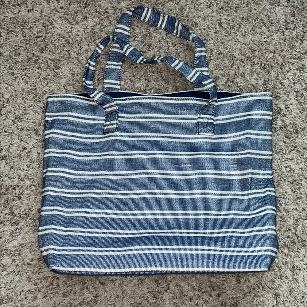 Blue Striped Beach Tote